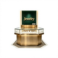 Vitrine de présentation de bijoux en verre avec éclairage LED pour centre commercial, supermarché, exposition, magasin