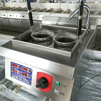 RKMF-T202 Petite cuisinière à nouilles de comptoir en acier inoxydable à deux bacs, en vente