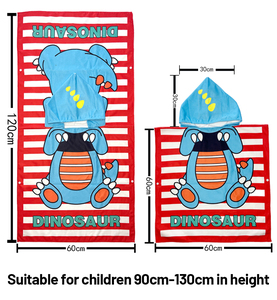 Serviette <span class=keywords><strong>de</strong></span> <span class=keywords><strong>plage</strong></span> poncho pour enfants avec impression par transfert thermique personnalisée, serviette <span class=keywords><strong>de</strong></span> bain à capuche douce en tissu éponge pour la <span class=keywords><strong>plage</strong></span> et le surf - Product Image 5