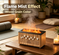 Diffuseur d'arômes à brume flamme, humidificateur ultrasonique, humidistat, purificateur d'air LED de table, 3 couleurs, aromathérapie domestique, minuterie silencieuse