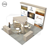 Stand d'exposition portable en aluminium Yota avec bande LED et toile tendue personnalisée, réutilisable et léger