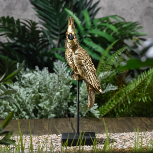 EAGLEGIFTS थोक कस्टम तोता इनडोर सजावट छोटे पक्षी पशु मूर्तिकला राल शिल्प सोने तोता प्रतिमा - Product Image 5