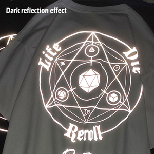OEM Wholesale Men's T-shirts 100% Cotton Plus Size Custom <b>Lighting</b> Reflective Graphic Logo Printed Solid Pattern Knitted - Product Image 3
