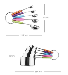 DFU153 2.5ml 5ml 7.5ml 14ml 30ml 60ml 80ml 125ml 125ml 250ml <b>Bake</b> Measure Spoon <b>Kit</b> Stainless Steel Measuring Cup Scoop - Product Image 3
