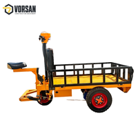 Camion porte-charge motorisé à plateau plat, directement de l'usine, avec siège et cage en treillis métallique pour le transport sur chantiers et dans les centres de jardinage