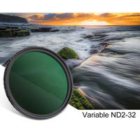 Filtre ND Variable GiAi Custom VND2-32 pour Objectif d'Appareil Photo Reflex Numérique Nikon Sony Canon 67mm 72mm 77mm 82mm Verre OEM ODM