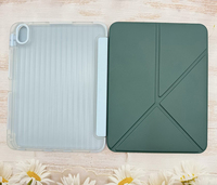 4 Katlı PU Deri Kapaklı Kitap Tipi Kılıf, Kalem Yuvası ve Dokulu Akrilik PC+TPU Kılıf, iPad 10.9 İnç Tablet Kılıfı