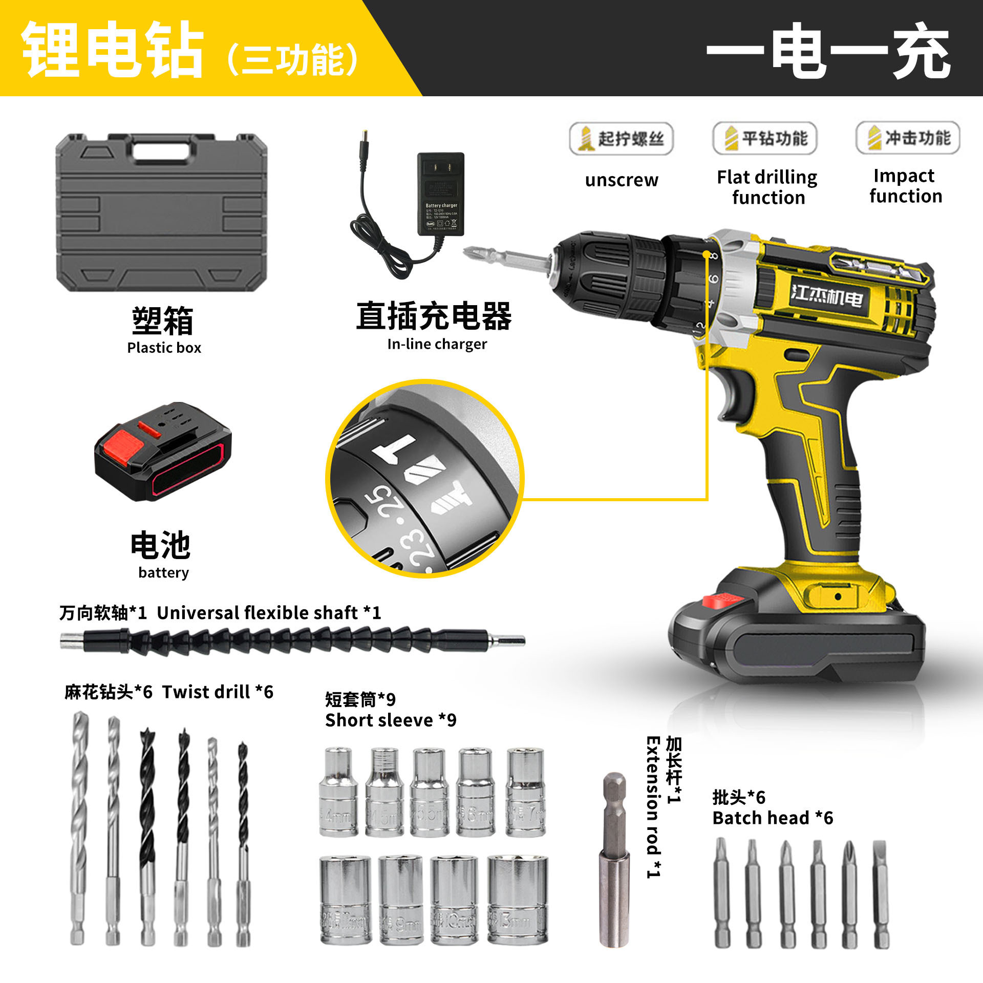 Plastic case impact model  one battery and one cha