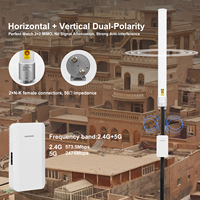 SUNCOMM AN-2458 Outdoor WLAN-Glasfaserantenne 2,4G 5,8GHz 2x2 MIMO Omnidirektional 14dBi 5G Antenne für Dach-/Mastmontage