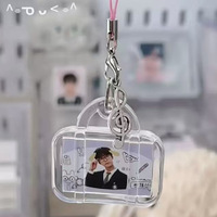 Porte-clés acrylique vierge, porte-clés personnalisé en forme de sac de trèfle d'ours, porte-clés transparents avec pendentif à breloque, porte-clés cadre photo en acrylique pour bricolage