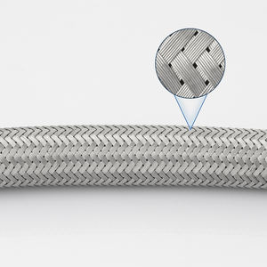 Tubo Flessibile Moderno PPW in EPDM con Rivestimento in Acciaio Inox e Raccordi in Rame per Rubinetto Lavello e Lavastoviglie - Product Image 3