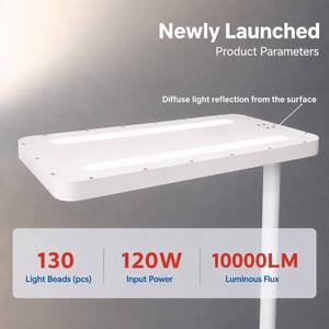 Lampe de sol LED à spectre complet 10000 lumens Ra98 sans scintillement lumière du jour pour la maison, le bureau et la lecture - Product Image 1