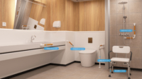 Chaise de douche robuste en aluminium 150 kg avec trou de drainage, siège incliné ergonomique, aide à la sécurité pour personnes âgées dans la salle de bain