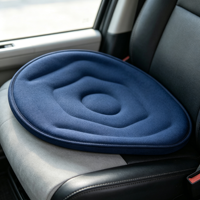 Coussin de siège rotatif antidérapant en coton EVA, lavable et rembourré, fin (0,2-0,4 pouces) Rond de 44 cm de diamètre pour voiture, bureau et maison
