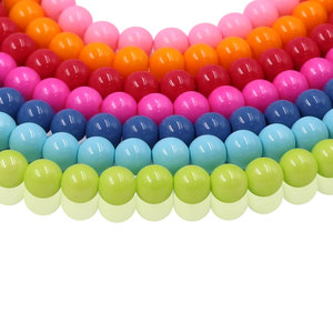 Perles de verre rondes multicolores de <span class=keywords><strong>6</strong></span> mm en stock, surface lisse, prix bas, qualité supérieure pour la fabrication de bijoux, bracelet DIY - Product Image 2