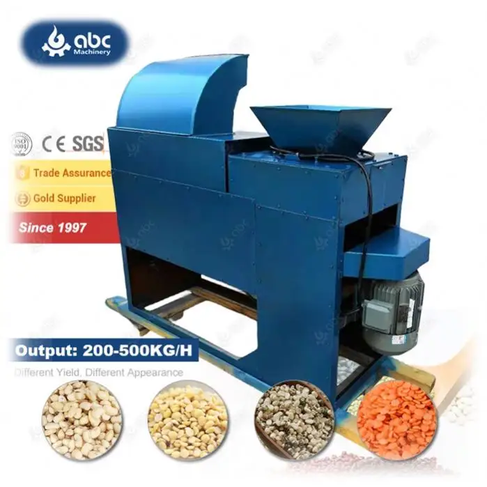 Highly Integrated Maize Rice Wheat Small Pea Peeling Machine for Dry Wet Dehulling Dehusking Black Gram Corn Millet Lentil