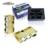 Projecteur LED 3 lentilles doré CNC 100W ultra lumineux à double faisceau tout-en-un pour voiture, véhicule tout-terrain, camion, VTT