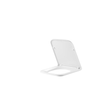 Siège de toilette en urée-formaldéhyde Duroplast blanc brillant en forme de D, résistant aux rayures, fermeture douce, démontage rapide, siège de toilette UF WC