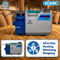 Machine à polir le riz SKZ111B-4 tout-en-un avec décorticage, blanchiment, pesage, micro-ordinateur et minuterie, certifiée CE, pour usage en laboratoire