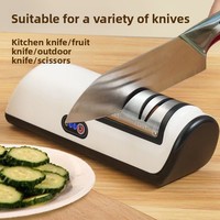 Afilador de Cuchillos Eléctrico Inteligente Multifuncional de Alta Potencia con Control por Botones, Totalmente Automático, para Cocina y Hogar