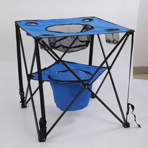 Banc pliable de Camping en plein air <span class=keywords><strong>4</strong></span> porte-gobelets, panier de nourriture isolé <span class=keywords><strong>Table</strong></span> <span class=keywords><strong>pliante</strong></span> avec Coller - Product Image 1