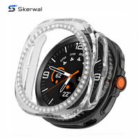 Coque de protection rigide en PC à dos ouvert avec strass en une seule rangée pour Samsung Galaxy Watch7 Ultra Ultra 8 2025 47mm