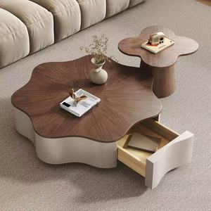 <span class=keywords><strong>Tavolino</strong></span> da Caffè Moderno Italiano in <span class=keywords><strong>Legno</strong></span> Massello, <span class=keywords><strong>Design</strong></span> a Petalo di Farfalla, Stile Semplice a Nuvola, Arredamento per Soggiorno - Product Image 4