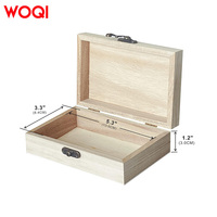 WOQI Crafts Boîte en bois Petit souvenir Bijoux en bambou Coffre au trésor Boîte cadeau décorée au laser pour l'affichage à la maison