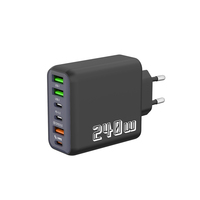 Cargador Superrápido de Alta Calidad con Enchufe para Reino Unido, UE y EE. UU., 3 Puertos USB-A, 3 Puertos USB-C y Cargador Dual USB Tipo C de 240W con Carga Superrápida