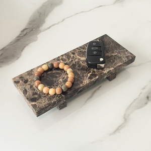 Telazuo – <span class=keywords><strong>Plateau</strong></span> rectangulaire en pierre naturelle, classique, poli, multifonctionnel, facile à nettoyer, réutilisable, pour la conservation des aliments, idéal pour le salon <span class=keywords><strong>et</strong></span> la salle <span class=keywords><strong>de</strong></span> bain - Product Image 5