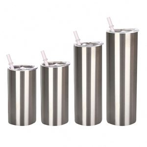 Custom 20OZ 30oz Stainless Steel Skinny Silver Tumbler Vacuum <b>Insulated</b> <b>Cups</b> in Bulk for Sublimation DIY - Product Image 1