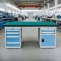 Banc de travail antistatique léger Kanban avec tiroirs, table d'emballage en acier inoxydable pour ligne d'assemblage, fabrication directe