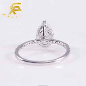 Anillos de Compromiso de Diamantes Cultivados en Laboratorio de Alta Calidad, Corte Pera, VVS <span class=keywords><strong>VS</strong></span>, Oro Sólido, Certificado IGI - Product Image 3