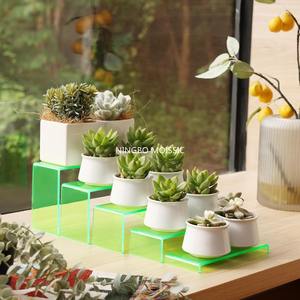 Sliding <b>Acrylic</b> Transparent Green Perfume Stand Organizer Rectangular Display Risers <b>Shelves</b> Figures Cupcake - Product Image 6