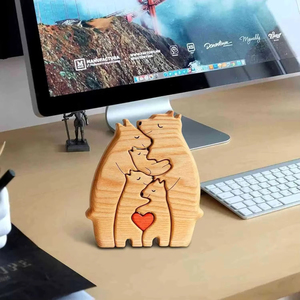 Puzzle <span class=keywords><strong>in</strong></span> <span class=keywords><strong>Legno</strong></span> Famiglia di Orsi Personalizzabile con <span class=keywords><strong>Nome</strong></span> Decorazione Casa Regalo Riscaldante per Ringraziamento Natale per Bambini e Mamme - Product Image 3