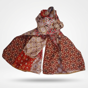 Stylish Double Layer Silk Geometric Pattern Scarf Luxury Long <b>Womens</b> <b>Wrap</b> MAYURI CREATIONS MC-562 - Product Image 2