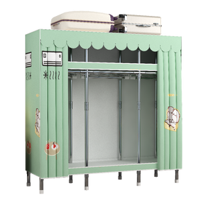 Armadio professionale per camera da letto armadi assemblati in tubo d'acciaio con rivestimento in tessuto armadio organizzatore di vestiti - Product Image 2