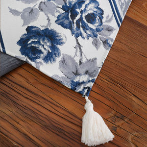 JU-901 <span class=keywords><strong>blu</strong></span> peonia floreale <span class=keywords><strong>cucina</strong></span> tavolo da pranzo Runner - Product Image 5