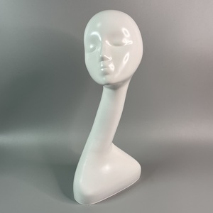 Cabeza de Maniquí de exhibición de peluca abstracta de cuello largo blanco, plástico de Color personalizado, hermosa venta al por mayor para herramientas de extensión de sombrero y peluca - Product Image 1