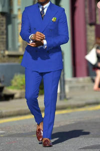 批发男士双排扣六扣V领弹力拉链平前门商务西装涤纶面料 - Product Image 6