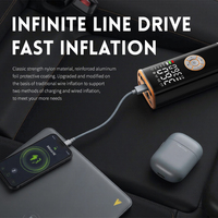 Compresseur de gonflage de pneus sans fil durable en ABS avec moniteur de pression numérique, jauge de pression et lumière d'urgence - Pompe portable pour