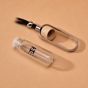 Flacon diffuseur de parfum vide en verre pour voiture 5ml/7ml/10ml, sérigraphié, à suspendre, pour huiles essentielles, avec boîte et bouchon en bois - Product Image 4