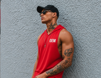 Estetik Kapüşonlu Pamuklu Stringer Atlet Slim Fit Vücut Geliştirme Antrenman Yeleği