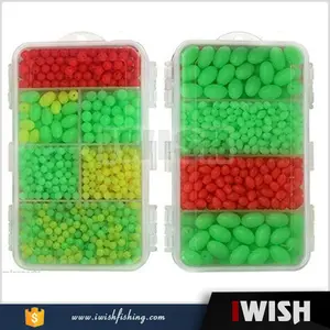 Ebay Popular Luminous Soft Plastic Round/Oval Fishing Glow Beads Set For Fishing Lure