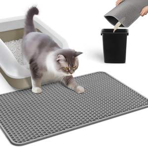 <span class=keywords><strong>Tapis</strong></span> de litière pour chat Design nid d'abeille double couche matériau EVA respirant facile à nettoyer <span class=keywords><strong>tapis</strong></span> Kitty avec receveur bac à litière boîte - Product Image 2