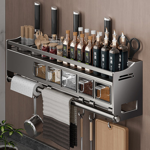 Multifunctional Wall Mounted <b>Kitchen</b> <b>Storage</b> <b>Rack</b> For Seasonings And Condiments Rectangle Design C3012Q - Product Image 3