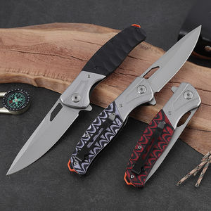 Hongrui G10 poignée couteau de poche pliant pour Camping en plein air en acier inoxydable tactique auto-défense pratique OEM personnalisable - Product Image 5