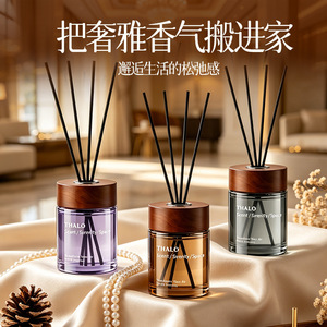 Thalo <b>Reed</b> <b>Diffuser</b> Set Glass <b>Bottle</b> Alcohol Free 4 Months Lasting Fragrance For Home Bedroom Air Freshener - Product Image 4