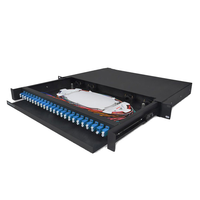 Kotak terminasi dudukan rak ODF 19 inci FTP SC/UPC/APC 12 Port 24 Core FTTH FC/ST/LC Panel Patch
