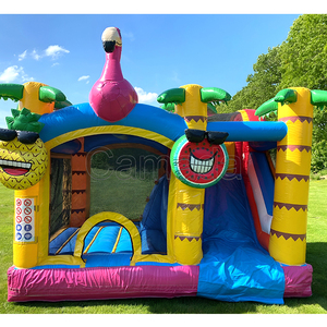 Commercial Inflatable Flamingo Theme <b>Slide</b> Bouncer Combo Bouncy <b>Slide</b> High Quality PVC Material Blower Eco-Friendly UV Protected - Product Image 1